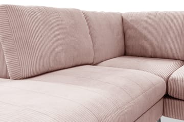 Ocean Lyx 6-sits Vänstervänd U-formad Soffa med Divan och Schäslong + Fotpall i Manchester - Rosa - Möbler - Soffa - U-soffa