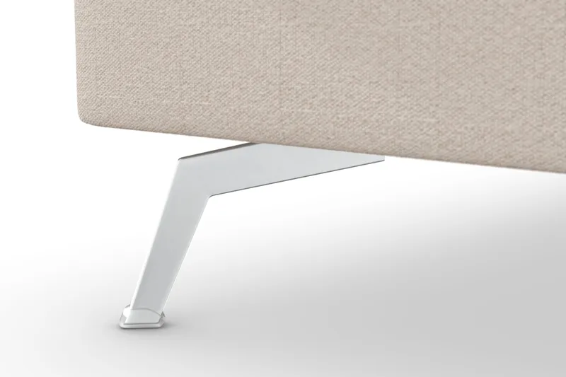 Ocean Lyx 6-sits Vänstervänd U-formad Soffa med Divan och Schäslong + Fotpall i Tyg - Beige - Möbler - Soffa - Divansoffa & schäslongsoffa