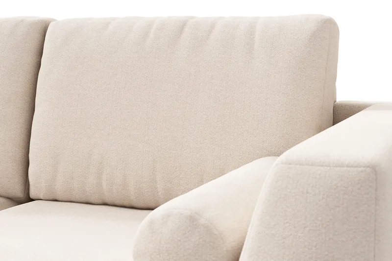 Ocean Lyx 6-sits Vänstervänd U-formad Soffa med Divan och Schäslong + Fotpall i Tyg - Beige - Möbler - Soffa - Divansoffa & schäslongsoffa
