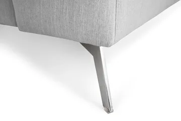Ocean Lyx 6-sits Vänstervänd U-formad Soffa med Divan och Schäslong + Fotpall i Tyg - Grå - Möbler - Soffa - U-soffa
