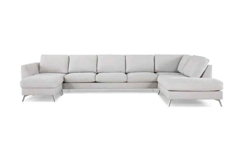 Ocean Lyx U-soffa med Schäslong Höger, Linnebeige