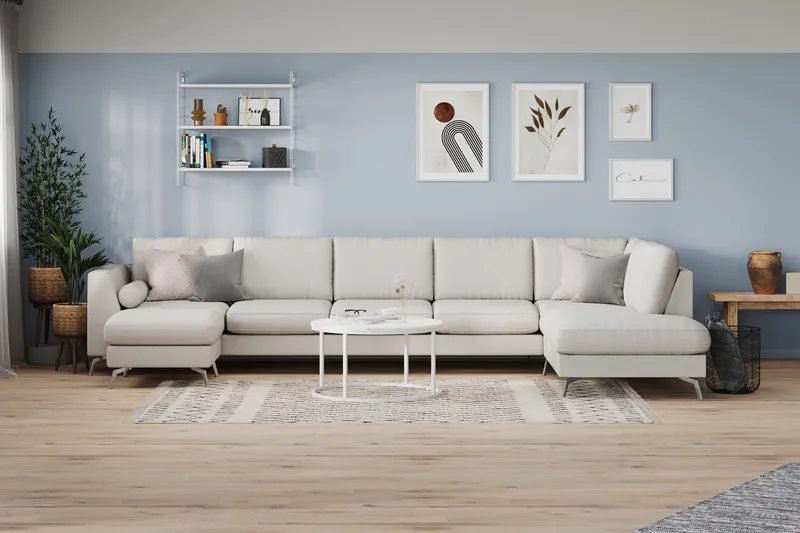 Ocean Lyx U-soffa med Schäslong Höger - Linnebeige - Möbler - Soffa - U-soffa