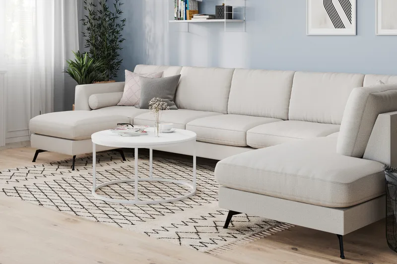 Ocean Lyx U-soffa med Schäslong Höger - Linnebeige - Möbler - Soffa - U-soffa