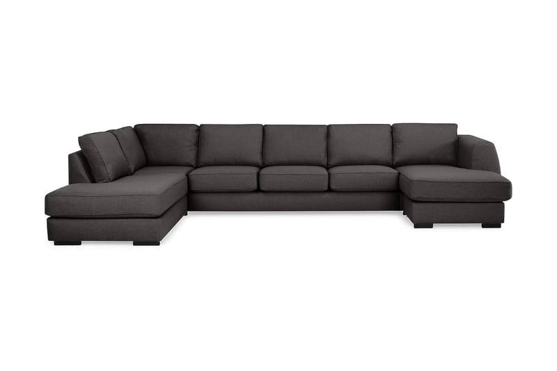 U-soffa Ontario Large med Divan Höger - Mörkgrå - U-soffa