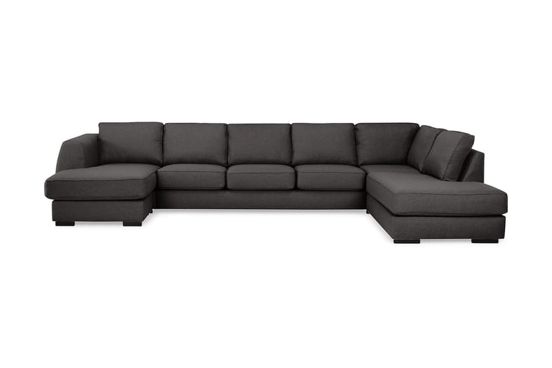 U-soffa Ontario Large med Divan Vänster - Mörkgrå - U-soffa