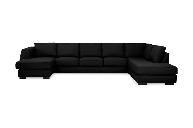 U-soffa Ontario Large med Divan Vänster - Svart - 4 sits soffa med divan - U-soffa