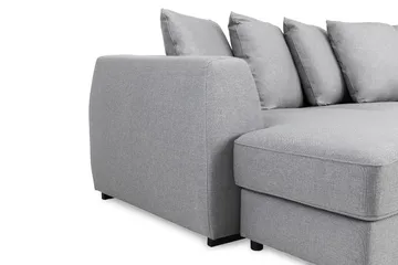 Optus 4-sits Högervänd U-formad Soffa med Divan och Schäslong i Tyg inkl Kuvertkuddar - Ljusgrå - Möbler - Soffa - U-soffa