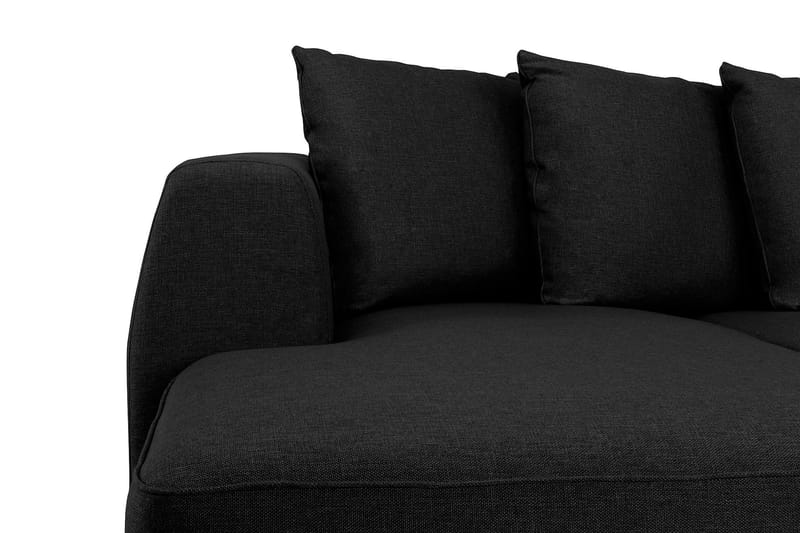 Optus 4-sits Högervänd U-formad Soffa med Divan och Schäslong i Tyg inkl Kuvertkuddar - Svart - Möbler - Soffa - U-soffa