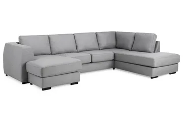 Optus 4-sits Högervänd U-formad Soffa med Divan och Schäslong i Tyg - Ljusgrå - Möbler - Soffa - Divansoffa & schäslongsoffa - 4 sits soffa med divan