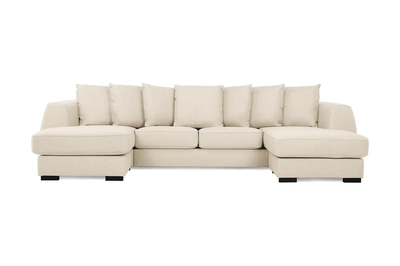 Optus 4-sits U-formad Soffa med dubbeldivan i Tyg inkl Kuvertkuddar - Beige - Möbler - Soffa - U-soffa