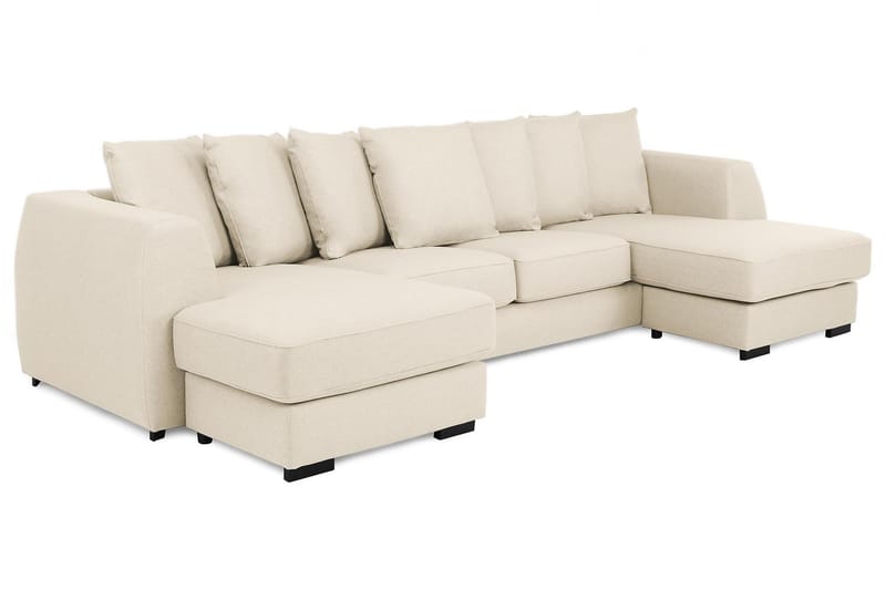 Optus 4-sits U-formad Soffa med dubbeldivan i Tyg inkl Kuvertkuddar - Beige - Möbler - Soffa - U-soffa