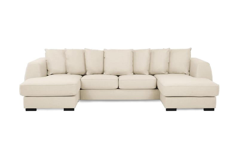 Optus 4-sits U-formad Soffa med dubbeldivan i Tyg inkl Kuvertkuddar - Beige - Möbler - Soffa - U-soffa