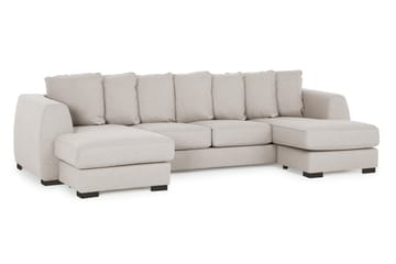 Optus 4-sits U-formad Soffa med dubbeldivan i Tyg inkl Kuvertkuddar - Beige - Möbler - Soffa - U-soffa