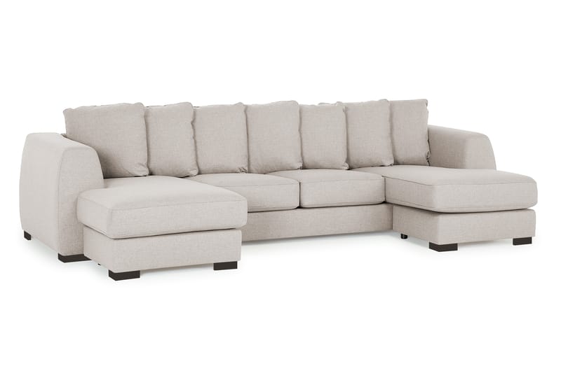 Optus 4-sits U-formad Soffa med dubbeldivan i Tyg inkl Kuvertkuddar - Beige - Möbler - Soffa - U-soffa