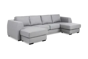 Optus 4-sits U-formad Soffa med dubbeldivan i Tyg - Ljusgrå - Möbler - Soffa - U-soffa