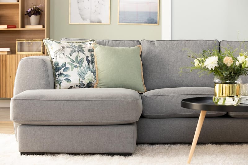 Optus 4-sits U-formad Soffa med dubbeldivan i Tyg - Ljusgrå - Möbler - Soffa - U-soffa