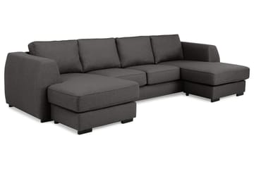 Optus 4-sits U-formad Soffa med dubbeldivan i Tyg - Mörkgrå - Möbler - Soffa - U-soffa