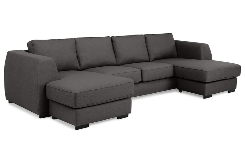 Optus 4-sits U-formad Soffa med dubbeldivan i Tyg - Mörkgrå - Möbler - Soffa - U-soffa