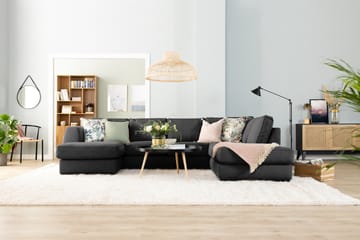 Optus 4-sits U-formad Soffa med dubbeldivan i Tyg - Mörkgrå - Möbler - Soffa - U-soffa