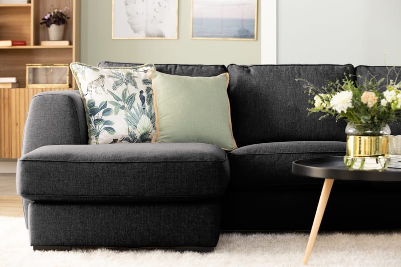 Optus 4-sits U-formad Soffa med dubbeldivan i Tyg - Mörkgrå - Möbler - Soffa - U-soffa