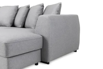 Optus 4-sits Vänstervänd U-formad Soffa med Divan och Schäslong i Tyg inkl Kuvertkuddar - Ljusgrå - Möbler - Soffa - U-soffa