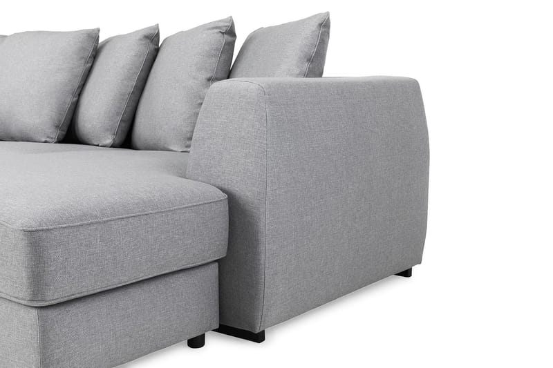 Optus 4-sits Vänstervänd U-formad Soffa med Divan och Schäslong i Tyg inkl Kuvertkuddar - Ljusgrå - Möbler - Soffa - U-soffa