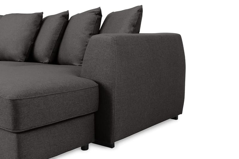 Optus 4-sits Vänstervänd U-formad Soffa med Divan och Schäslong i Tyg inkl Kuvertkuddar - Mörkgrå - Möbler - Soffa - U-soffa
