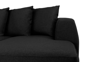Optus 4-sits Vänstervänd U-formad Soffa med Divan och Schäslong i Tyg inkl Kuvertkuddar - Svart - Möbler - Soffa - U-soffa