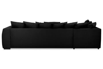 Optus 4-sits Vänstervänd U-formad Soffa med Divan och Schäslong i Tyg inkl Kuvertkuddar - Svart - Möbler - Soffa - U-soffa