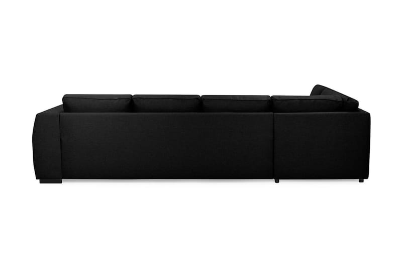 Optus 4-sits Vänstervänd U-formad Soffa med Divan och Schäslong i Tyg - Svart - Möbler - Soffa - U-soffa