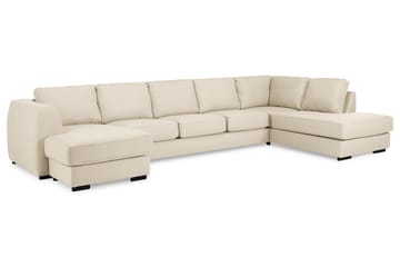 Optus 6-sits Högervänd U-formad Large Soffa med Divan och Schäslong i Tyg - Beige - Möbler - Soffa - U-soffa
