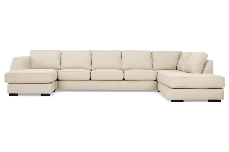 Optus 6-sits Högervänd U-formad Large Soffa med Divan och Schäslong i Tyg - Beige - Möbler - Soffa - U-soffa