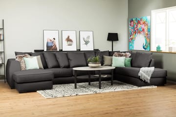 Optus 6-sits Högervänd U-formad Large Soffa med Divan och Schäslong i Tyg inkl Kuvertkuddar - Mörkgrå - Möbler - Soffa - U-soffa
