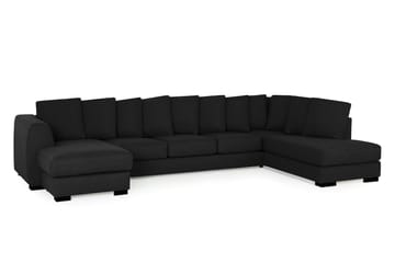 Optus 6-sits Högervänd U-formad Large Soffa med Divan och Schäslong i Tyg inkl Kuvertkuddar - Svart - Möbler - Soffa - U-soffa