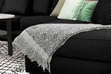 Optus 6-sits Högervänd U-formad Large Soffa med Divan och Schäslong i Tyg inkl Kuvertkuddar - Svart - Möbler - Soffa - U-soffa