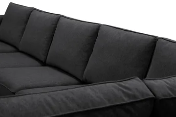 Optus 6-sits U-soffa med Divan och schäslong vänster - Svart - Möbler - Soffa - U-soffa
