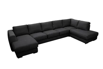 Optus 6-sits U-soffa med Divan och schäslong vänster - Svart - Möbler - Soffa - U-soffa