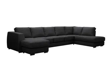 Optus 6-sits U-soffa med Divan och schäslong vänster - Svart - Möbler - Soffa - U-soffa