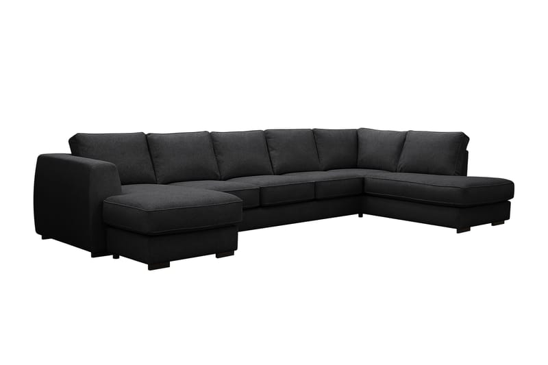 Optus 6-sits U-soffa med Divan och schäslong vänster - Svart - Möbler - Soffa - U-soffa