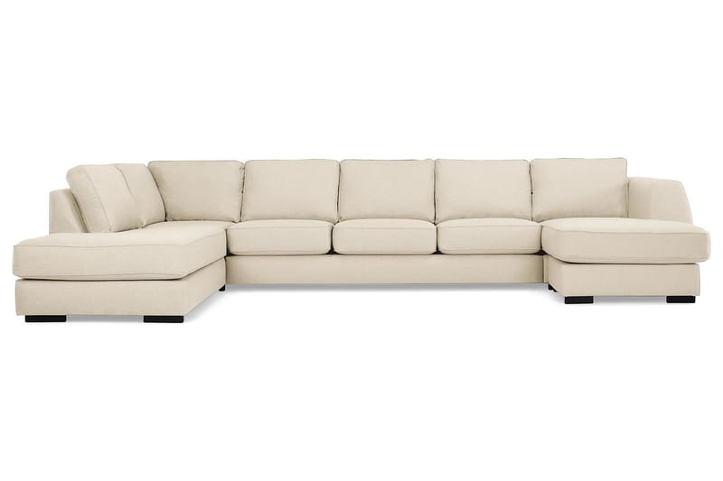 Optus 6-sits Vänstervänd U-formad Large Soffa med Divan och Schäslong i Tyg - Beige - Möbler - Soffa - U-soffa