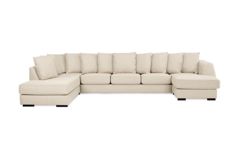 Optus 6-sits Vänstervänd U-formad Large Soffa med Divan och Schäslong i Tyg inkl Kuvertkuddar - Beige - Möbler - Soffa - U-soffa