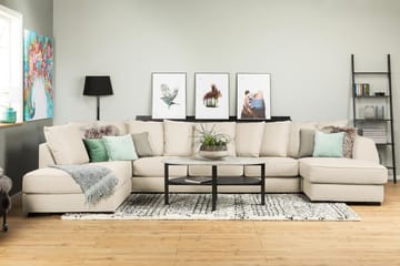 Optus 6-sits Vänstervänd U-formad Large Soffa med Divan och Schäslong i Tyg inkl Kuvertkuddar - Beige - Möbler - Soffa - U-soffa