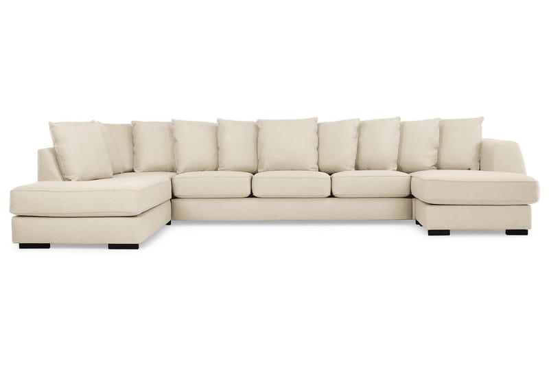 Optus 6-sits Vänstervänd U-formad Large Soffa med Divan och Schäslong i Tyg inkl Kuvertkuddar - Beige - Möbler - Soffa - U-soffa