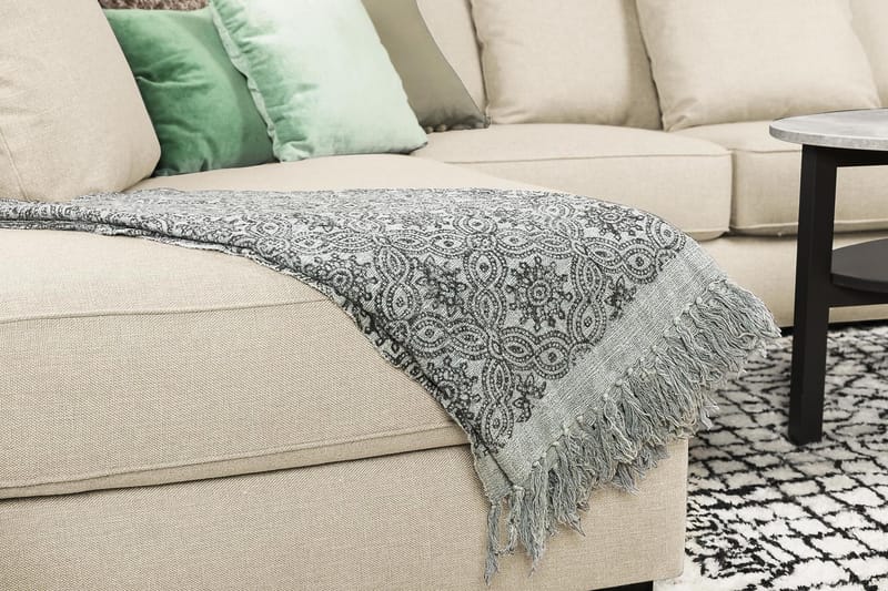 Optus 6-sits Vänstervänd U-formad Large Soffa med Divan och Schäslong i Tyg inkl Kuvertkuddar - Beige - Möbler - Soffa - U-soffa