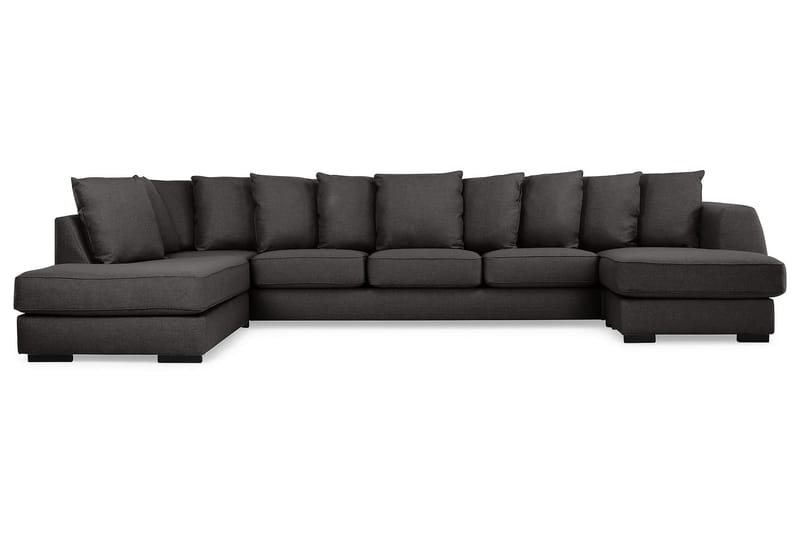 Optus 6-sits Vänstervänd U-formad Large Soffa med Divan och Schäslong i Tyg inkl Kuvertkuddar - Mörkgrå - Möbler - Soffa - U-soffa