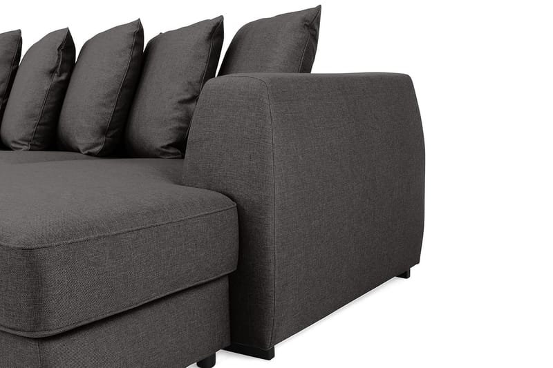 Optus 6-sits Vänstervänd U-formad Large Soffa med Divan och Schäslong i Tyg inkl Kuvertkuddar - Mörkgrå - Möbler - Soffa - U-soffa