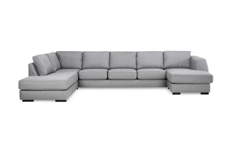 Optus 6-sits Vänstervänd U-formad Large Soffa med Divan och Schäslong i Tyg - Ljusgrå - Möbler - Soffa - U-soffa