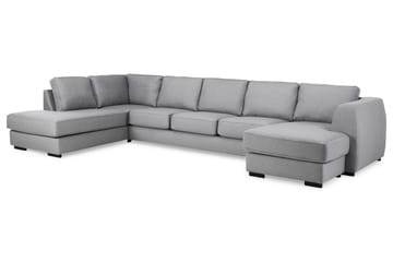 Optus 6-sits Vänstervänd U-formad Large Soffa med Divan och Schäslong i Tyg - Ljusgrå - Möbler - Soffa - U-soffa