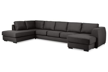 Optus 6-sits Vänstervänd U-formad Large Soffa med Divan och Schäslong i Tyg - Mörkgrå - Möbler - Soffa - U-soffa