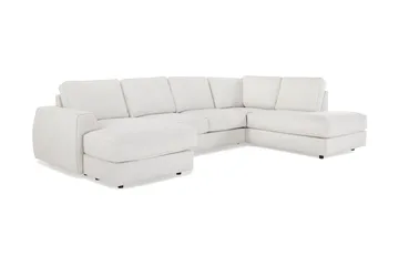 Optus Lyx 4-sits Högervänd U-formad Soffa med Divan och Schäslong i Tyg - Ljusgrå - Möbler - Soffa - U-soffa